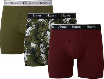 Hanes Men's Hanes Originals Men s Boxer Briefs & Trunks, Stretch Cotton Moisture-wicking Underwear, Modern Fit Low Rise, Multipacks Boxer Briefs pack of 3