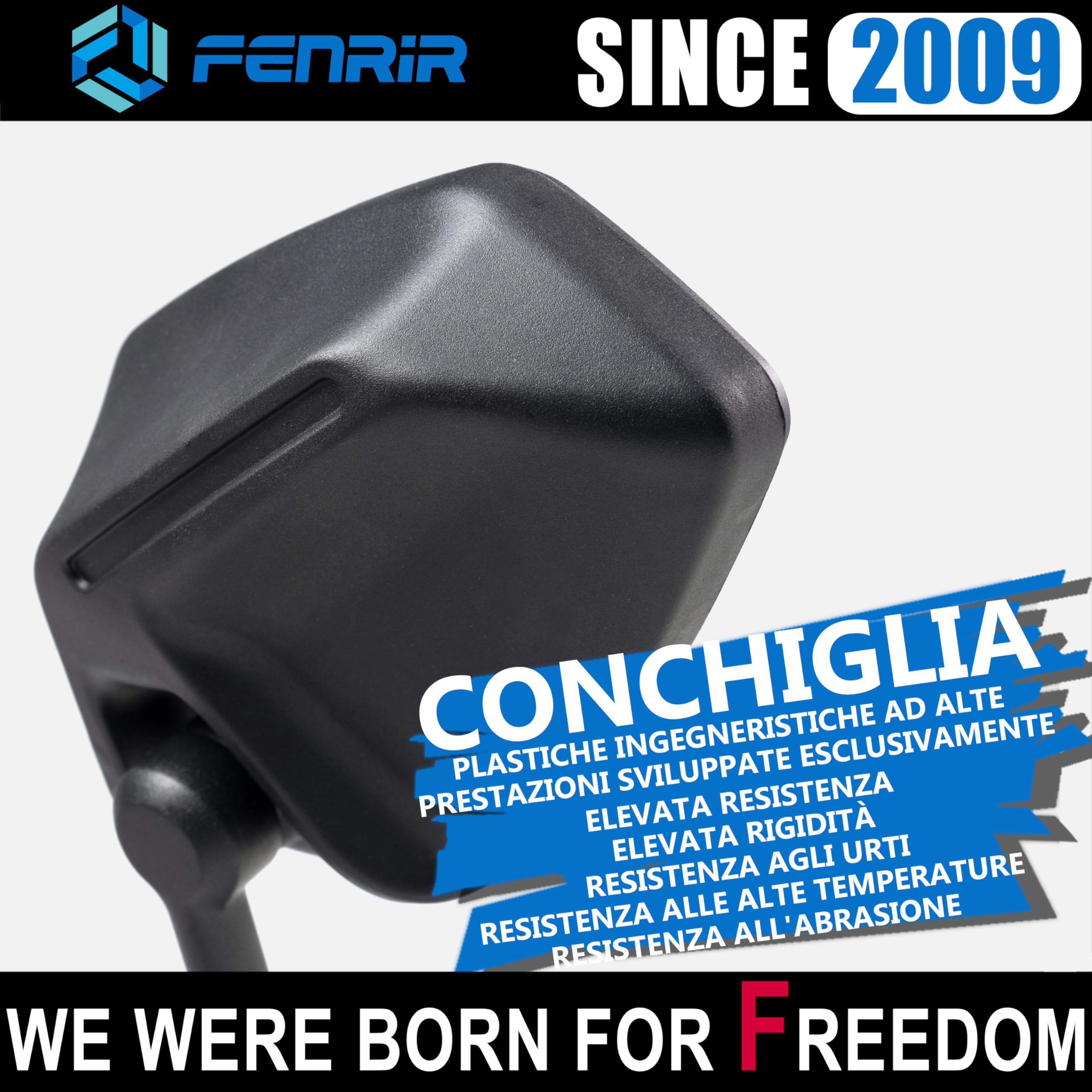 FENRIR Omologati Specchietti Moto Specchietto Retrovisore Indistruttibili Pieghevole Antiriflesso Lenti Curve Design Antivibrazione Regolabili per strada fuoristrada Enduro Adventure Tourer(801-0118)