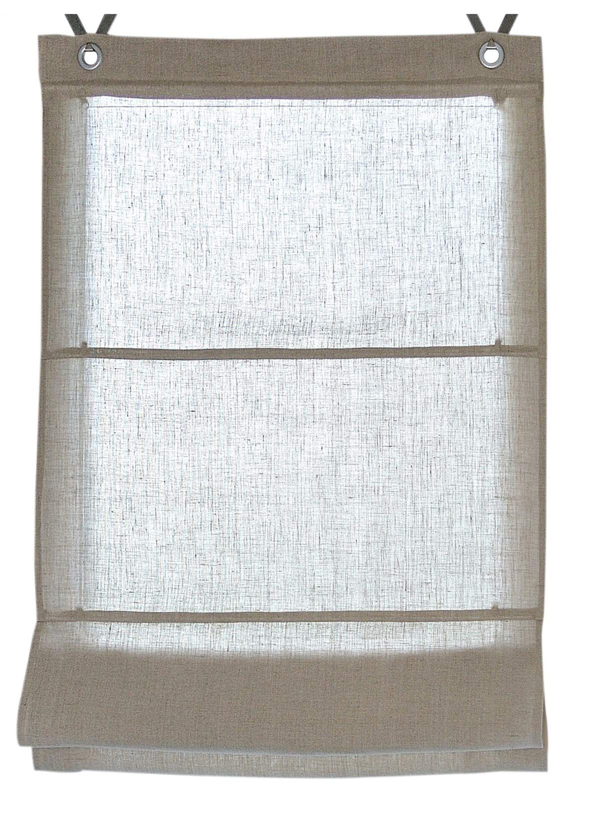 Decomode Vouwgordijn Semi-transp.struct.gemel.view Creme 160x180cm