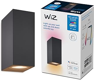 WiZ - Foco de pared bidireccional arriba y abajo, 5W Luz Blanca y de Colores, Wi-Fi, con tecnología SpaceSense y compatible con Alexa y Google Home
