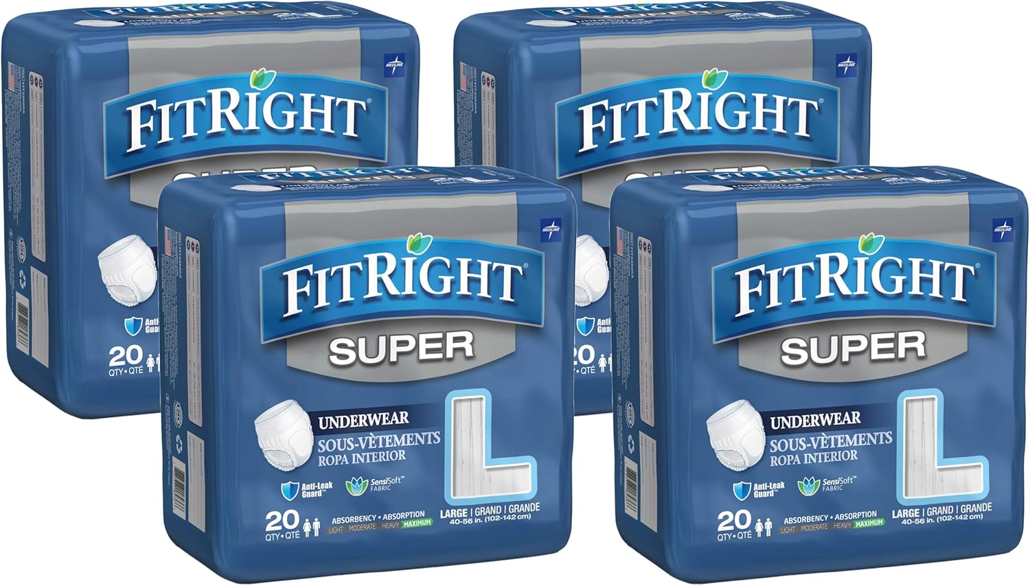 FitRight Super Protective Unisex Incontinence Underwear, Maximum