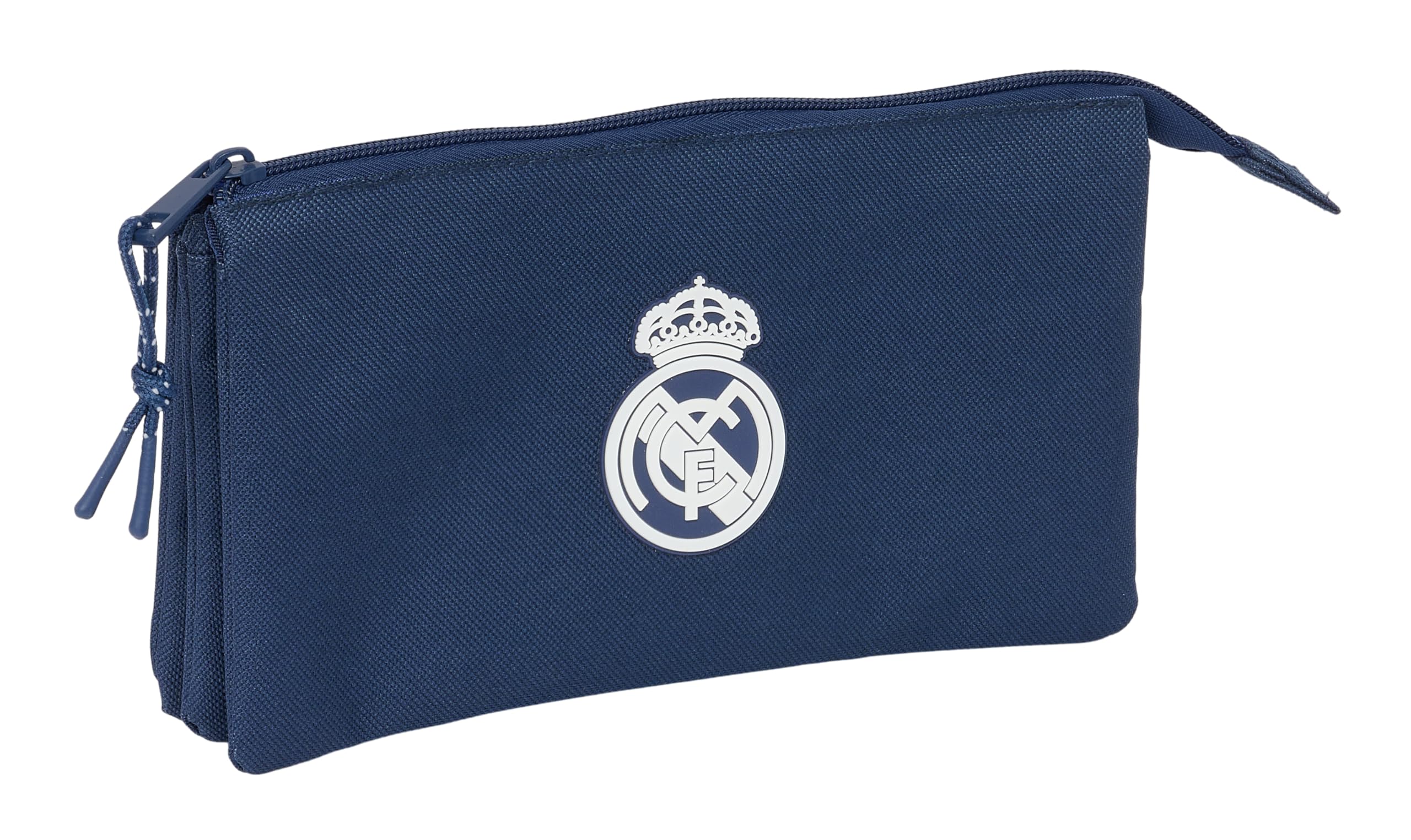Safta Real Madrid Femenino – Triple Pencil Case, Children's Pencil Case, Ideal for School Children, Comfortable and Versatile, Quality and Resistance, 22 x 3 x 12 cm, Navy Blue, navy, Estándar, Casual