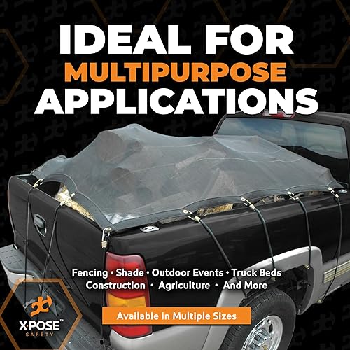 Miniatura 6 de Xpose - Lona de malla de seguridad resistente - Multiusos negro cubierta protectora con flujo de aire - Uso para amarres, sombras, vallas, toldos,