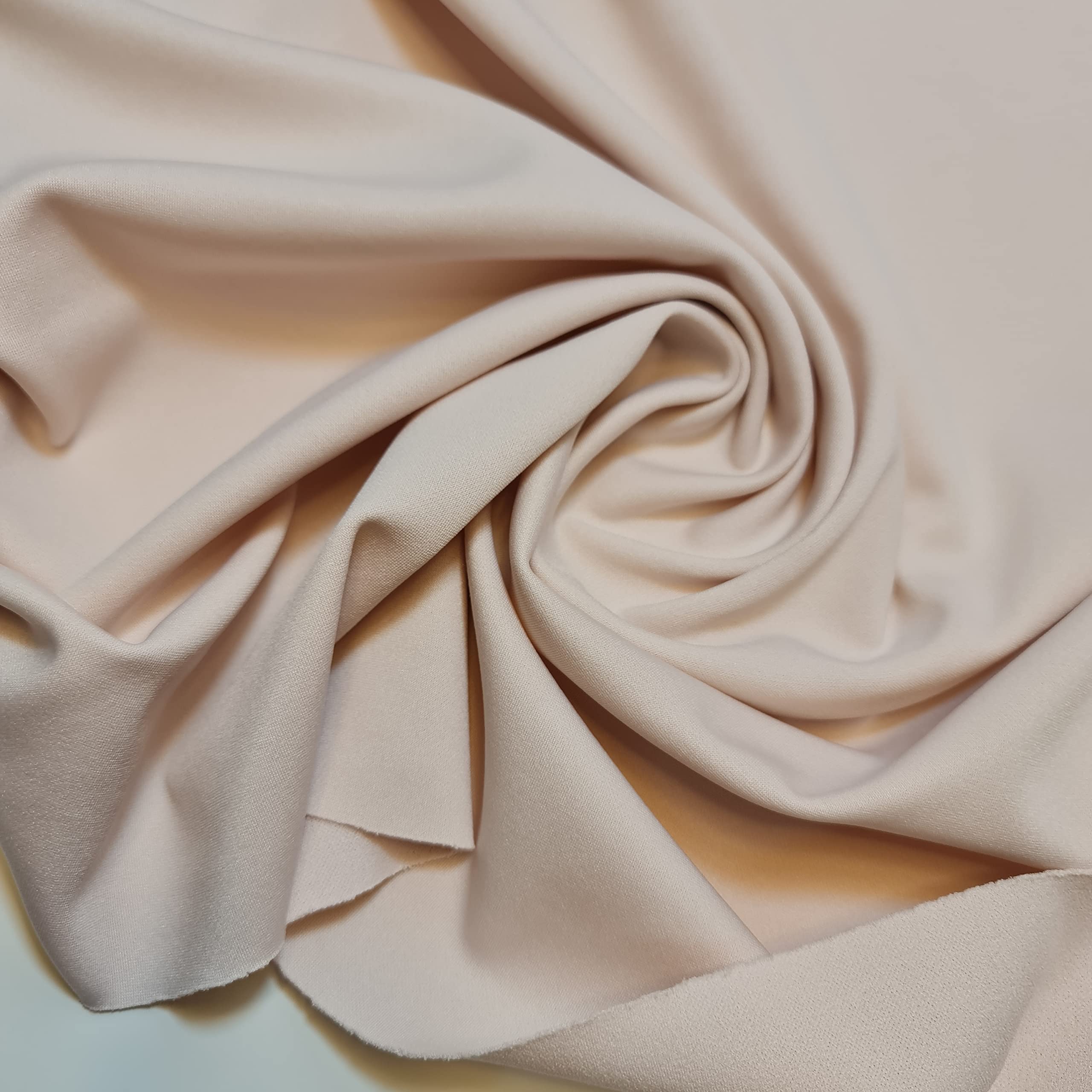 Scuba Crepe Breathable Superior Quality Stretch Wet Suit Dress Fabric 140cm Wide (1 Meter, Nude)