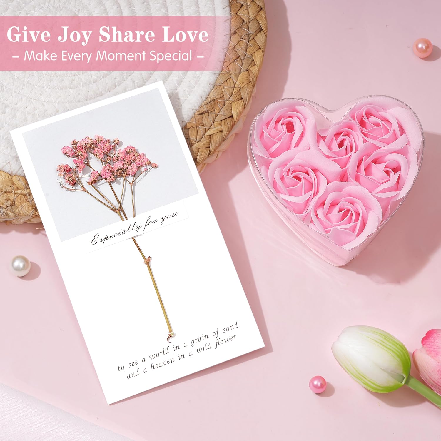 Birthday Gifts for Women Self Care Get Well Soon Gifts, Rose Relaxing Spa Gift Basket - Happy Birthday Set w/ Luxury Flannel Blanket & 40 oz Tumbler, Christmas Gift for Mom Her Wife Sister Friend - Image 6