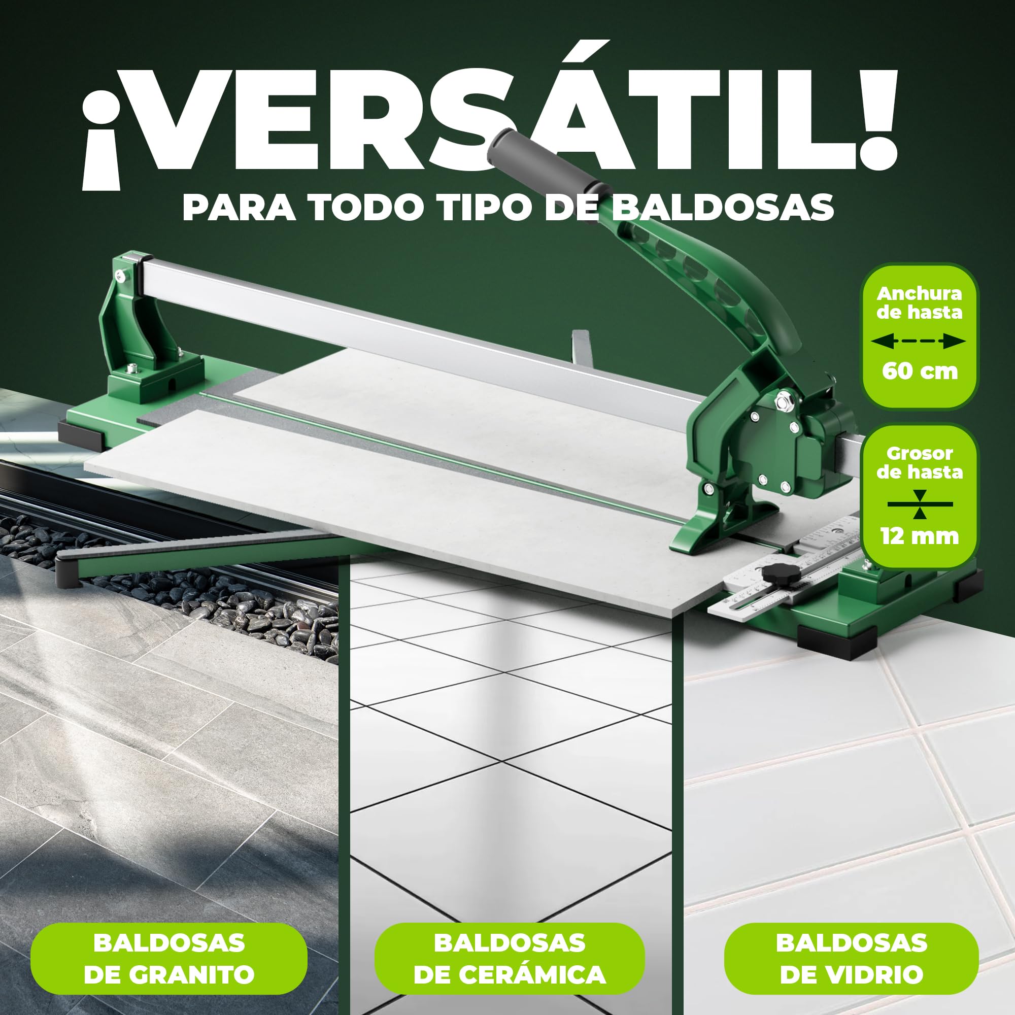 ProCut S 600 cortadora de azulejos - corta azulejos 600mm de longitud de corte - precisión con la rueda de corte de carburo de tungsteno con rodamiento de bolas - con sello magnético
