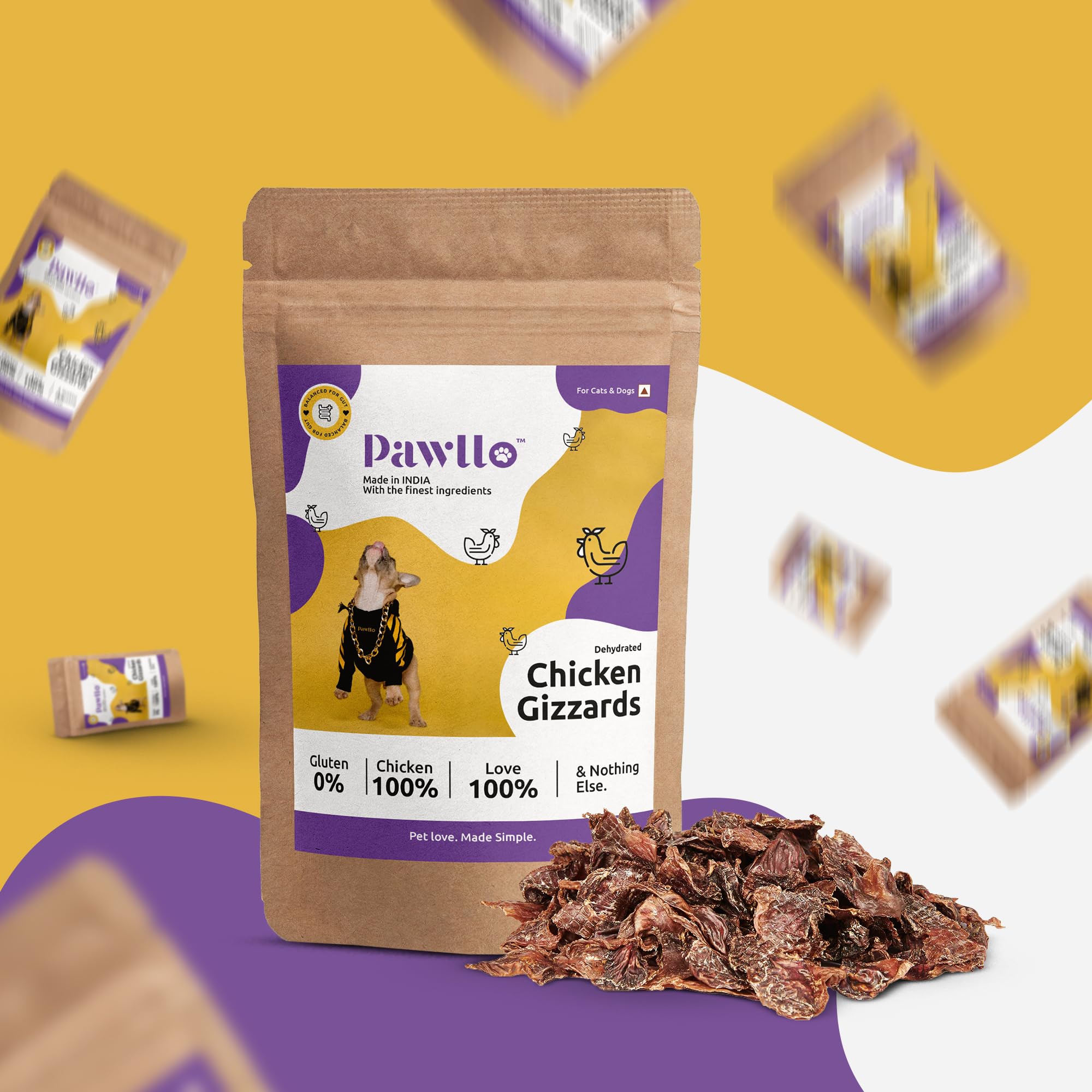 Pawllo Chicken Gizzards Treats for Dogs: Vitamin-Rich | Optimum Health Formula | Highly Nutritional | Taurine enriched | Digestive Fibres | No Artificial Flavors Added (B0CGTQ82ZQ) Amazon Price History, Amazon Price Tracker