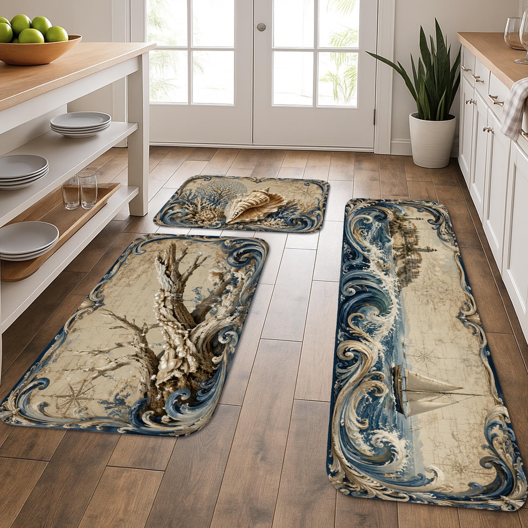 Tapis de cuisine nautiques vintage pour créer une ambiance bord de mer chaleureuse