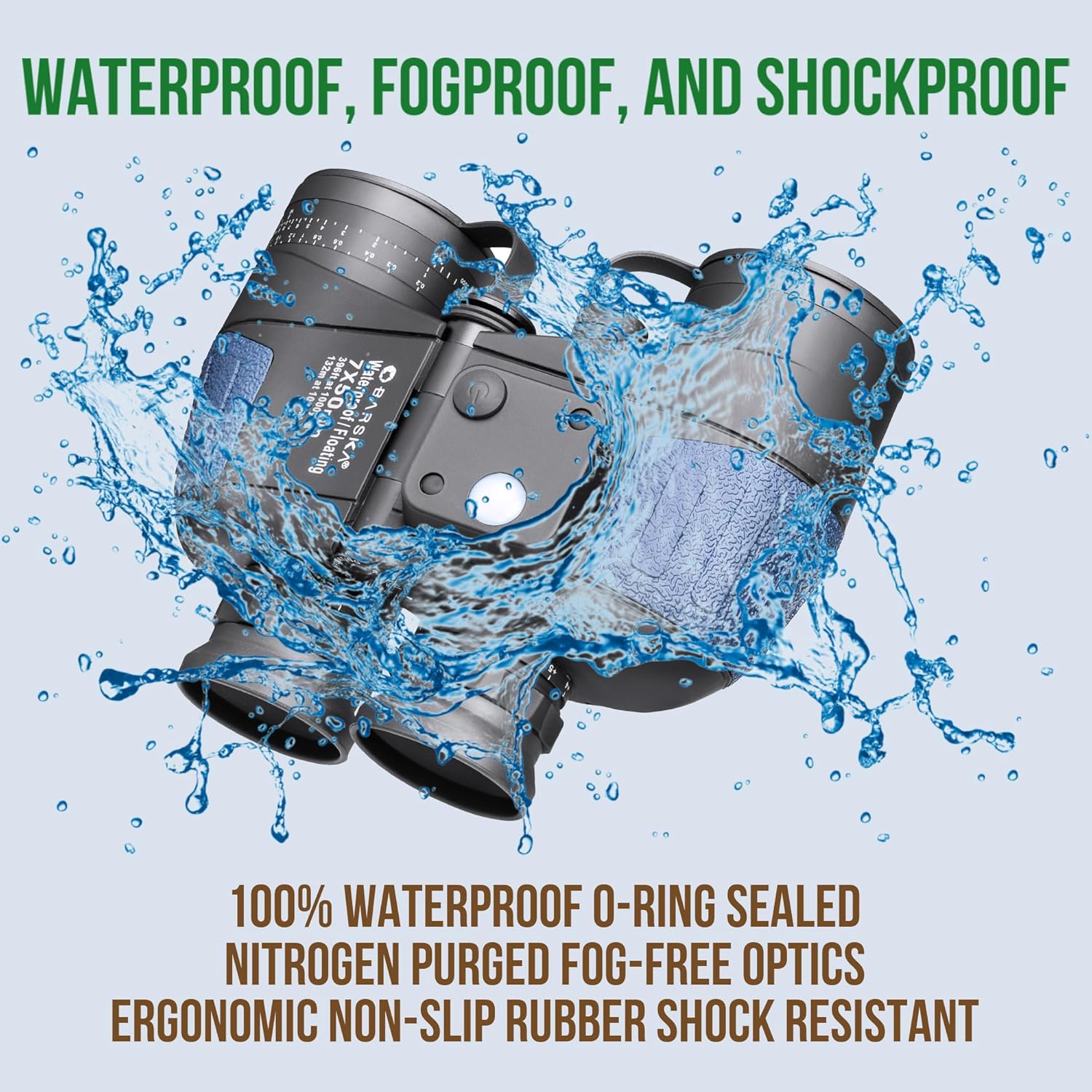 BARSKA Deep Sea Marine Binoculars – 7x50 Waterproof Floating Binoculars with Internal Compass & Rangefinder for Boating, Sailing, Fishing, Hunting - Image 5