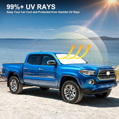 Miniatura 4 de Parasol para parabrisas de automóvil compatible con Toyota Tacoma 2016, 2017, 2018, 2019, 2020, 2021, 2022, 2023, 2024, 2025 y 2026, accesorios