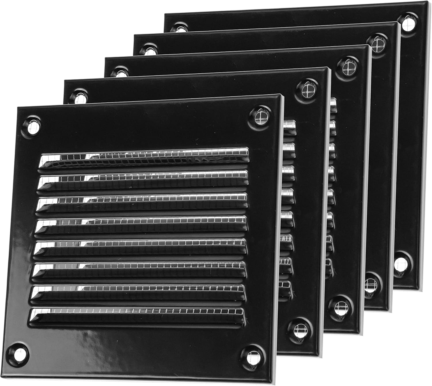 Vent Systems 4'' x 4'' Inch Pack of 5 Black Air Vent Cover
