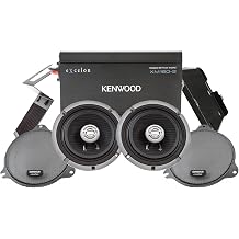 Kenwood Excelon P-HD1F Front Audio Package for Select 2014-Up Harley-Davidson Models - (1) XM160-2 Audio Amplifier, (2) 6.5" Excelon XM65F Motorcycle Speaker Pair, Includes Mounting Plates &amp; Grilles