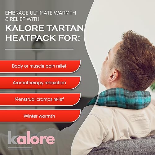 Miniatura 2 de Almohadillas térmicas para microondas para calidez en invierno, espalda, estómago y comodidad en la cabeza, envoltura para el cuello de tartán de