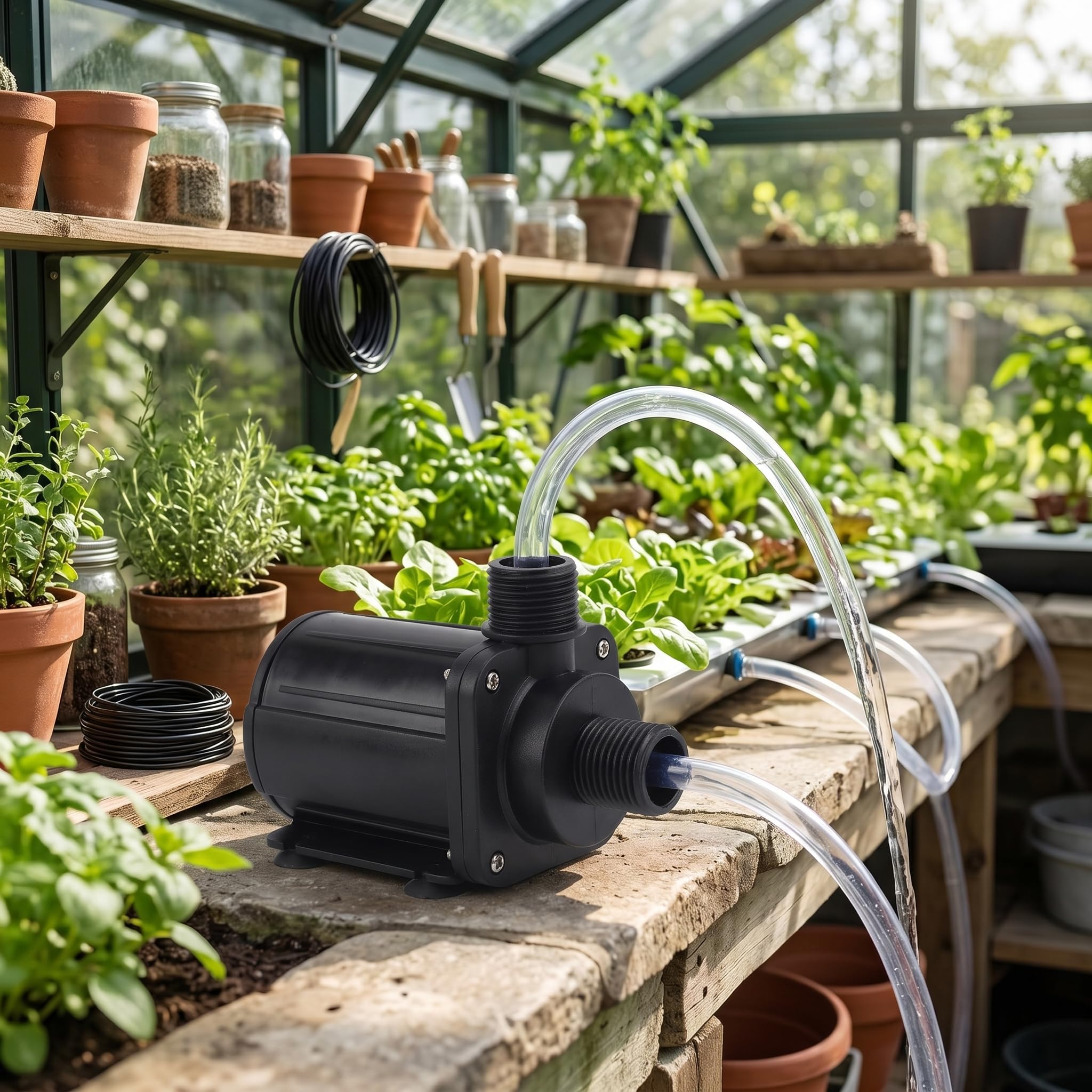 Bomba de Agua Sumergible 12V CC 5M Bomba de Cabeza Sin Escobillas y Bajo Ruido para Acuario Estanque Pecera Circulación Calefacción -40℃ a 100℃