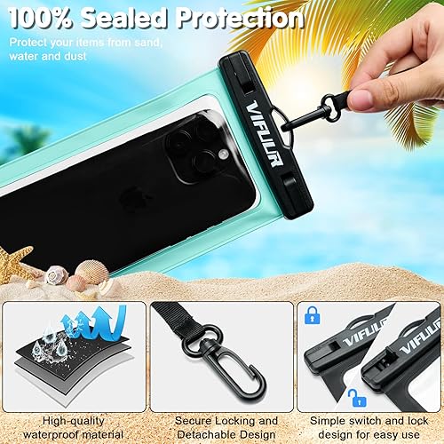 Miniatura 2 de VIFUUR IPX8 - Funda impermeable universal para teléfono celular, compatible con iPhone 15, 14, 13, 12 Pro Max, XS Plus, Samsung Galaxy Protector de