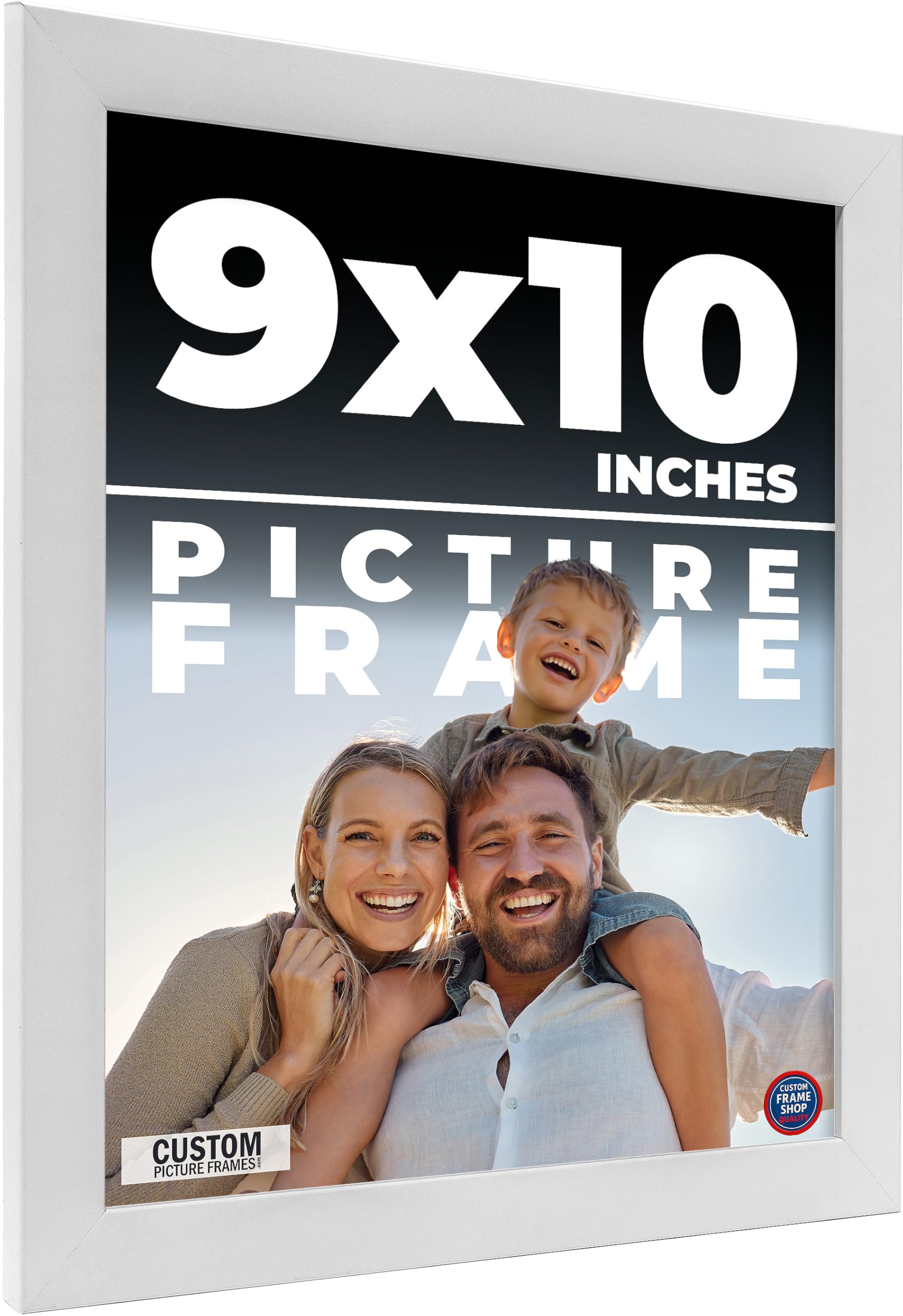 Amazon.com - 9x10 Frame White Real Wood Picture Frame Width 0.75