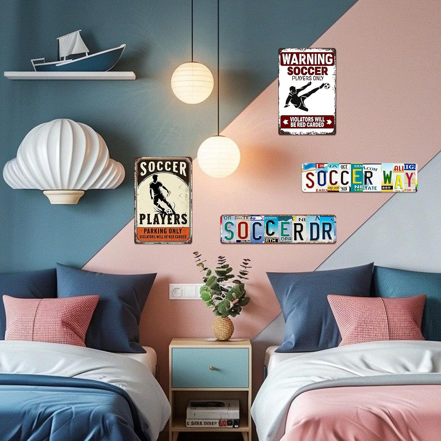 Soccer Decor For Boys Room Soccer Wall Art Soccer Way Metal Tin Street Sign Sports Posters Soccer Bedroom Decor For Boys Vintage Metal Tin Signs 4x16 Inch image 5