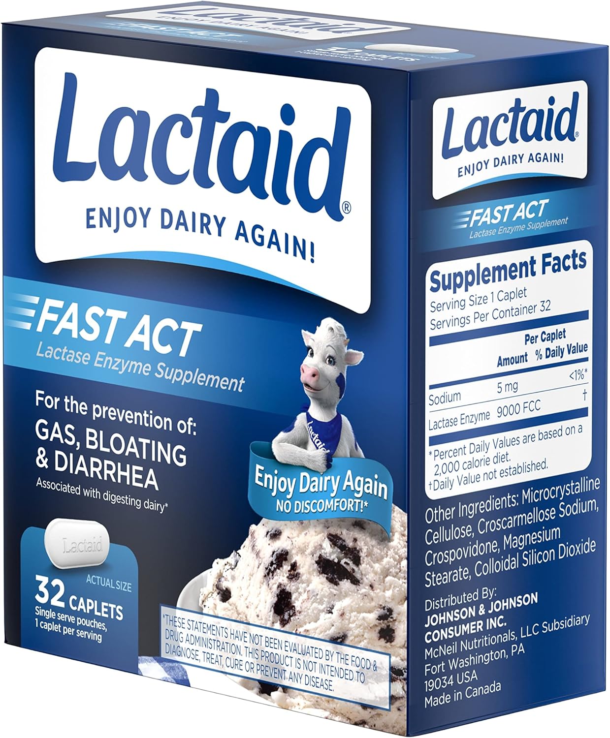 Buy Lactaid Fast Act Lactose Intolerance Relief Caplets with ...
