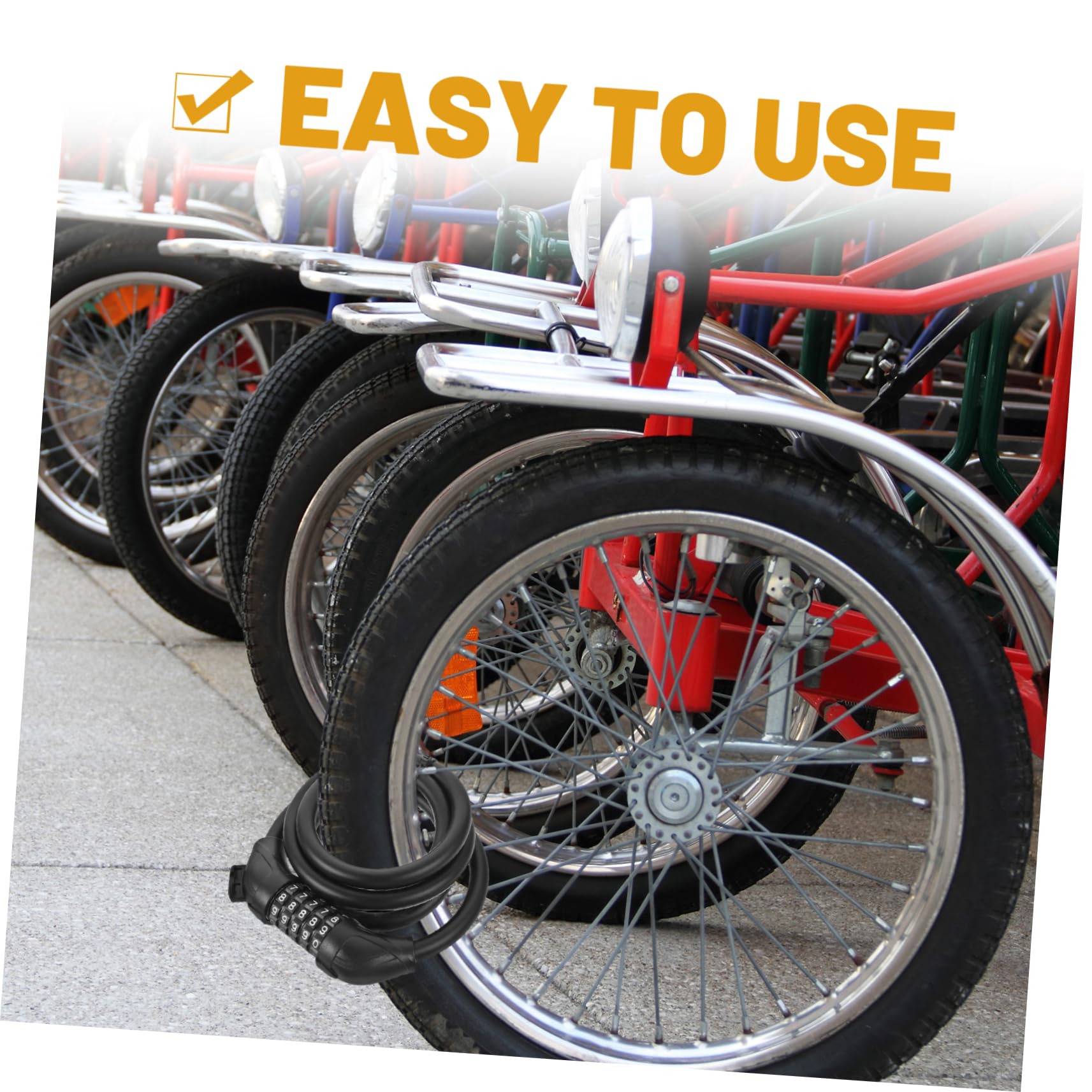 Toddmomy Chain Lock Password Protected -Theft Lock for Mountain Easy to Attach to Handlebars and Frames