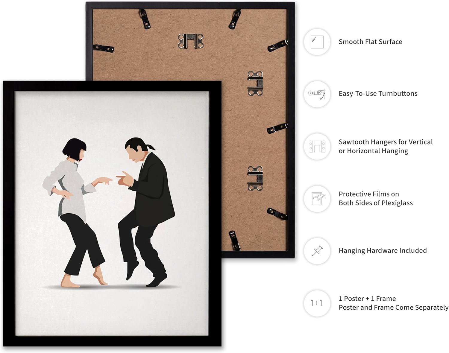 Poster Master Dance Scene Print - Famous Movie Poster - Classic Film The Twist Art - Fun Gift for Men, Women & Dancer - Decor for Living Room or Dance Studio - 11x14 Black Framed