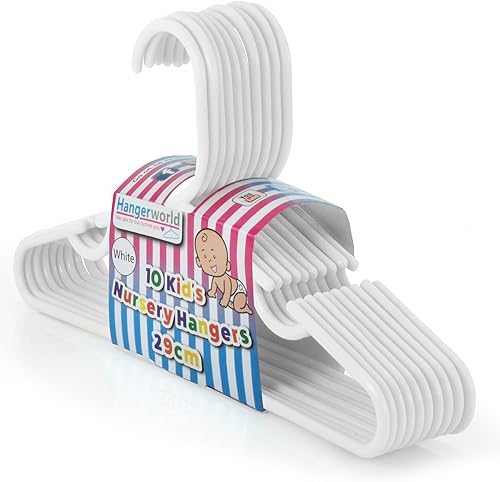 Miniatura 6 de HANGERWORLD Perchas infantiles para guardería y armario infantil (20 unidades, rosa)
