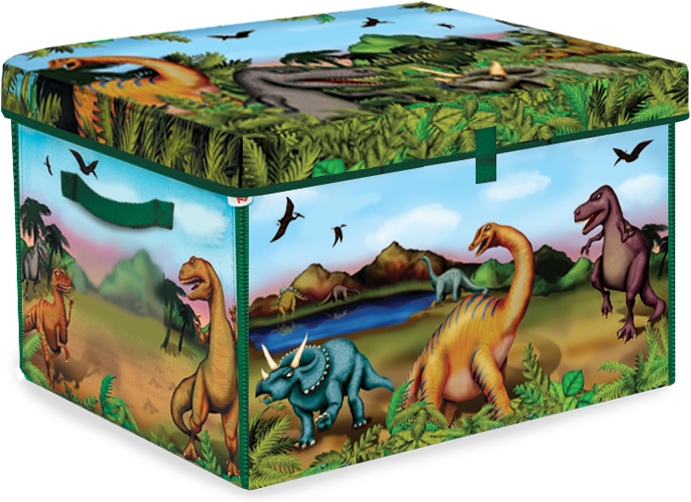 PETERKIN | Dinosaur ZipBin: Storage for up to 160 dinosaur figures! | Unzips into prehistoric landscape playmat and includes 2 x 3" dinosaurs | Action Figures | Playmats | Ages 3+