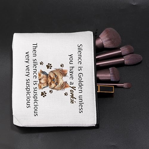 Miniatura 3 de Bolsa de cosméticos divertida para amantes de los perros, dueño de perros para mascotas, bolsa de maquillaje de mamá, el silencio es dorado a menos