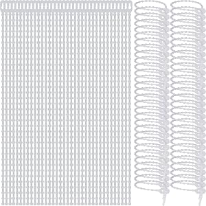 Beaded Cable Tie Wrap Releasable Reusable Zip Ties Adjustable Self Locking Nylon Cable Zip Ties - 100 Pack (8 Inch)