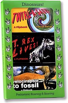 Dinosaur Flipbook 3-Pack for Kids 6-12, Animation Flip Books for Children