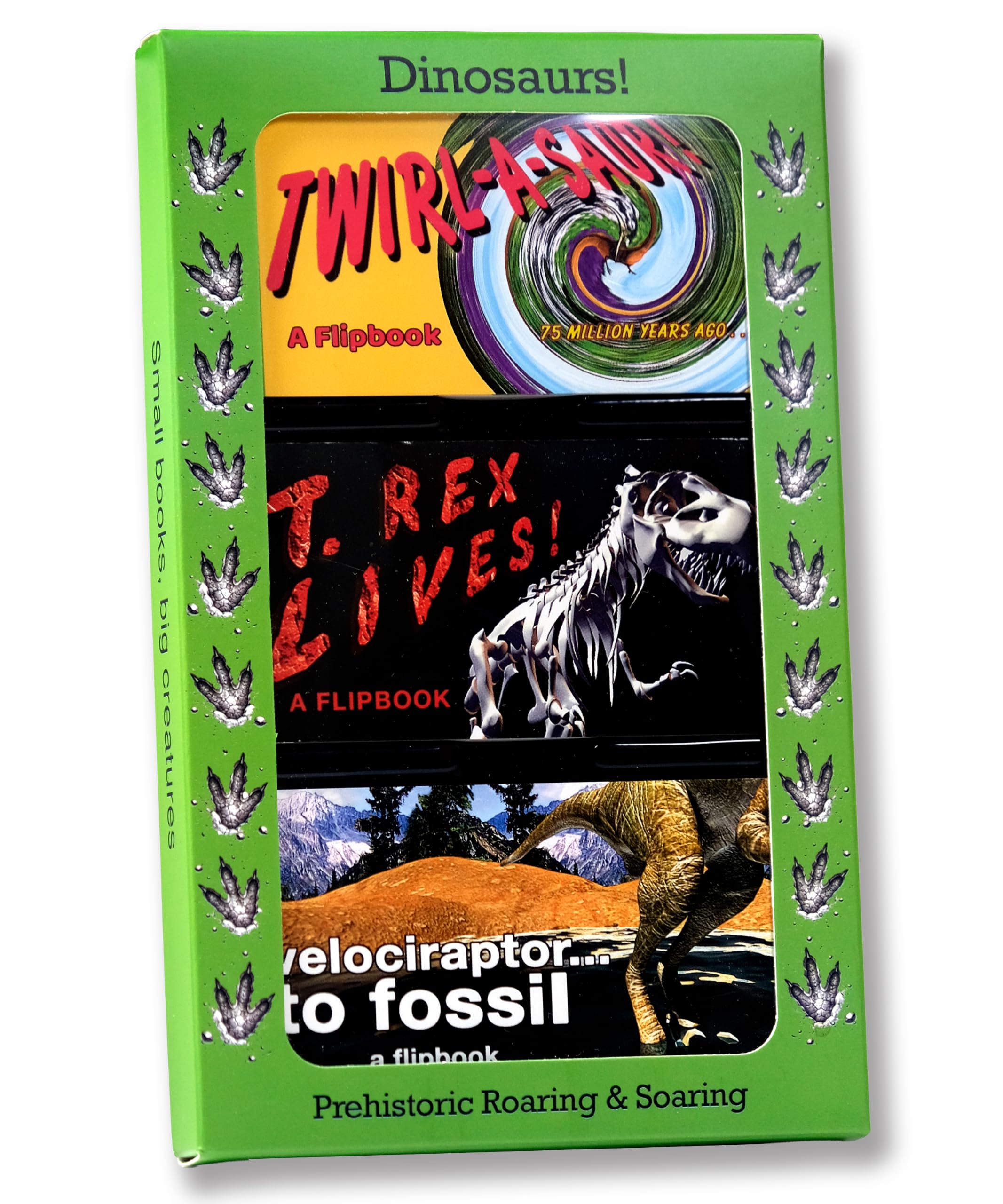 Dinosaur Flipbook 3-Pack for Kids 6-12, Animation Flip Books for Children