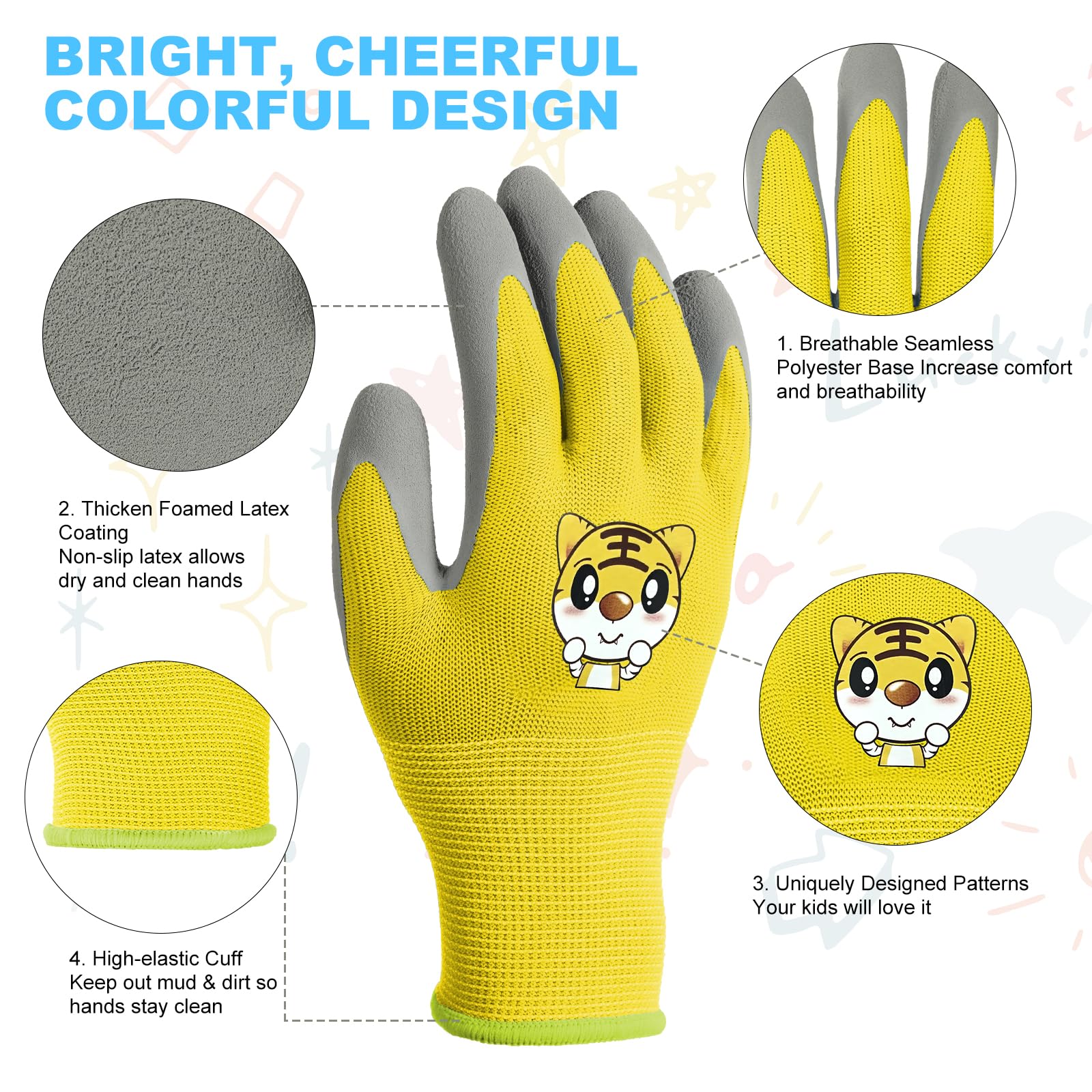 OSDUE 3 works of Gardening Gloves, Kids Safety Work Gloves - Image 3