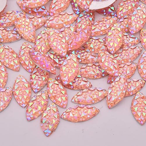 Miniatura 4 de 100 piezas de diamantes de imitación de cristal, piedra de cristal de ojo de caballo, gemas de resina sin costura, diamantes Strass para manualidades