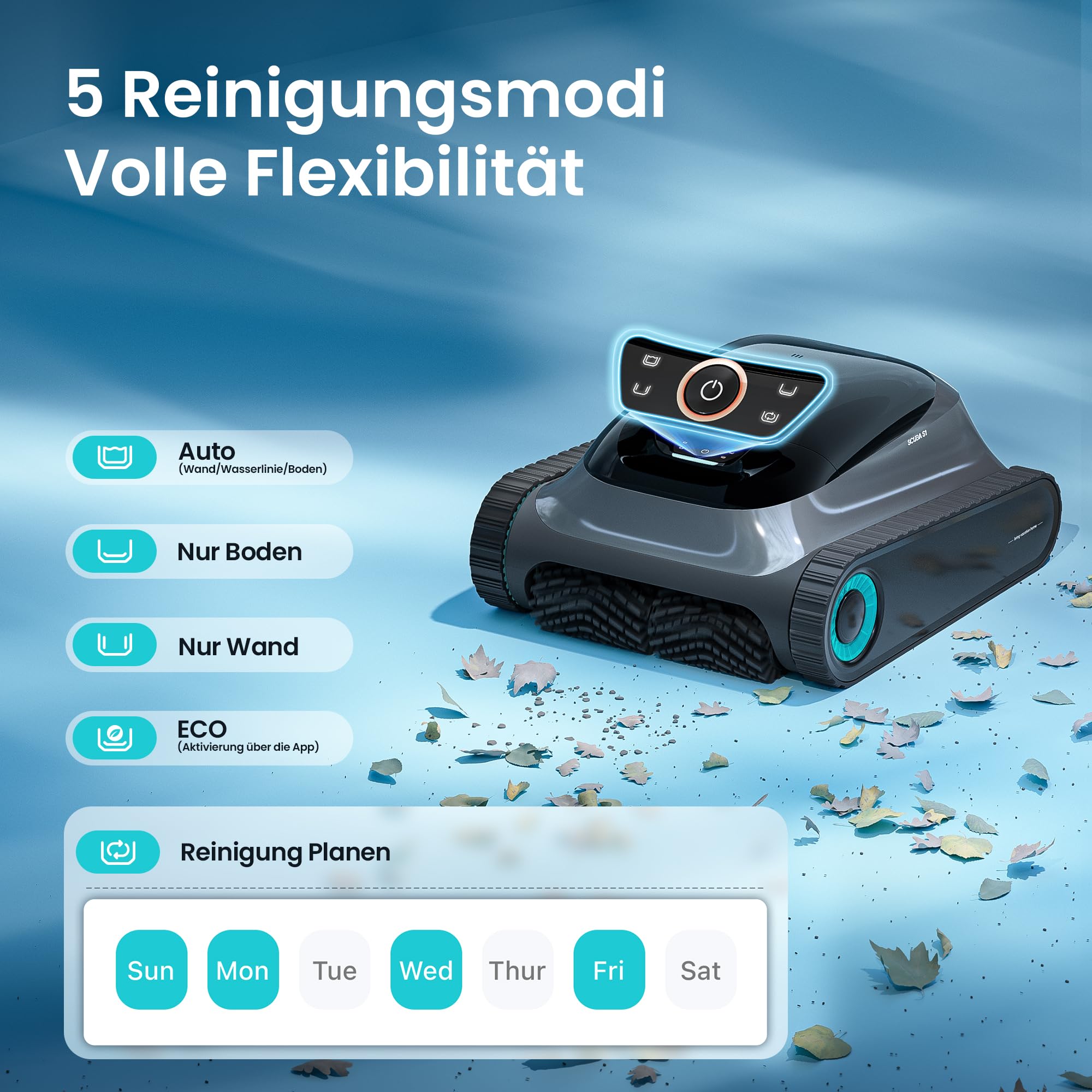 (2026 Upgrade) AIPER Scuba S1 Poolroboter Boden und Wand, Wasserlinienreinigung, Doppelfiltration, 270 Min Laufzeit, Intelligente Navigation, App-Steuerung & OTA-Updates für Einbau- und Aufstellpools