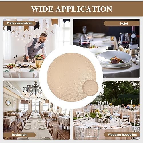 Miniatura 7 de Juego de 4 manteles individuales y posavasos redondos de piel sintética, tapetes de café, impermeables, fáciles de limpiar para cocina, comedor,