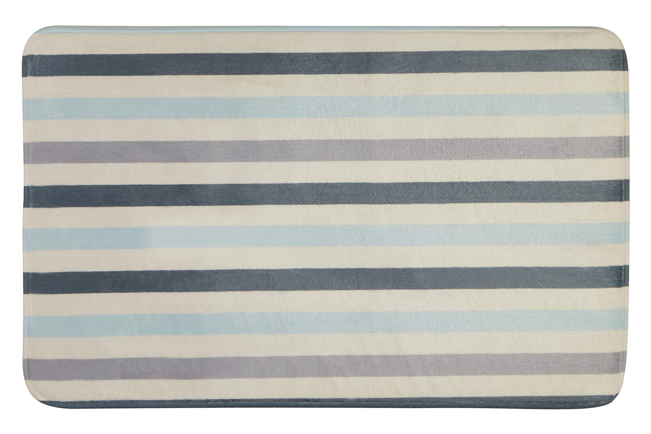 Premier Multicolor Housewares - Alfombrilla De Baño (Poliéster, 80 X 50 X 1 Cm), Diseño De Rayas