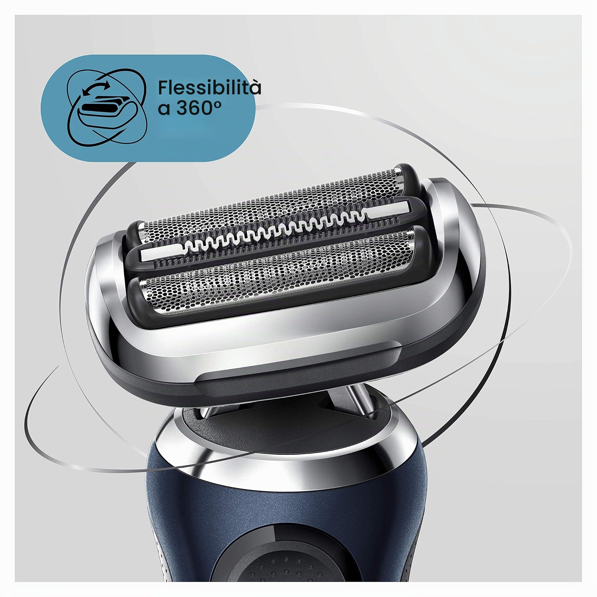 Braun Series 7, Rasoio Elettrico Barba, Custodia da Viaggio, Accessori Inclusi, con Testa e Lame Flessibili, Base di Ricarica, Stazione SmartCare, Idea Regalo, 70-B7850cc Nero e Blu Notte