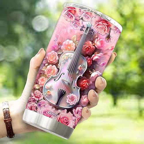 Miniatura 3 de Regalos personalizados para violín para mujeres, taza aislada de acero inoxidable, vaso de agua, botella de viaje, termo de 20 onzas, Navidad,