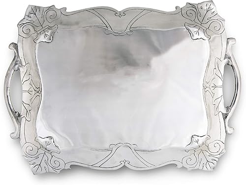 Miniatura 3 de Arthur Court Diseños de aluminio Fleur-De-Lis Rectángulo 19 pulgadas x 13.5 pulgadas