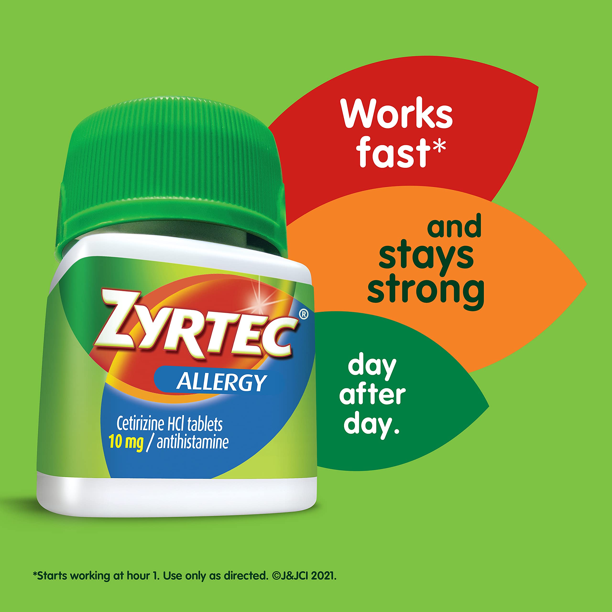 Zyrtec 24 Hour Allergy Relief Tablets, 10 mg Cetirizine HCl