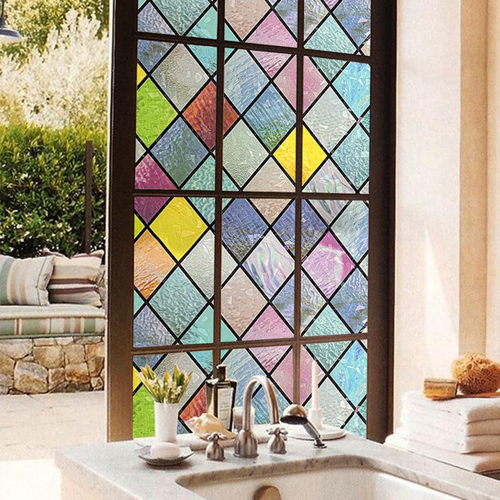 Pellicola per vetri colorati Pellicola per vetri colorati Pvc satinato adesivo statico Pellicola per vetri privacy