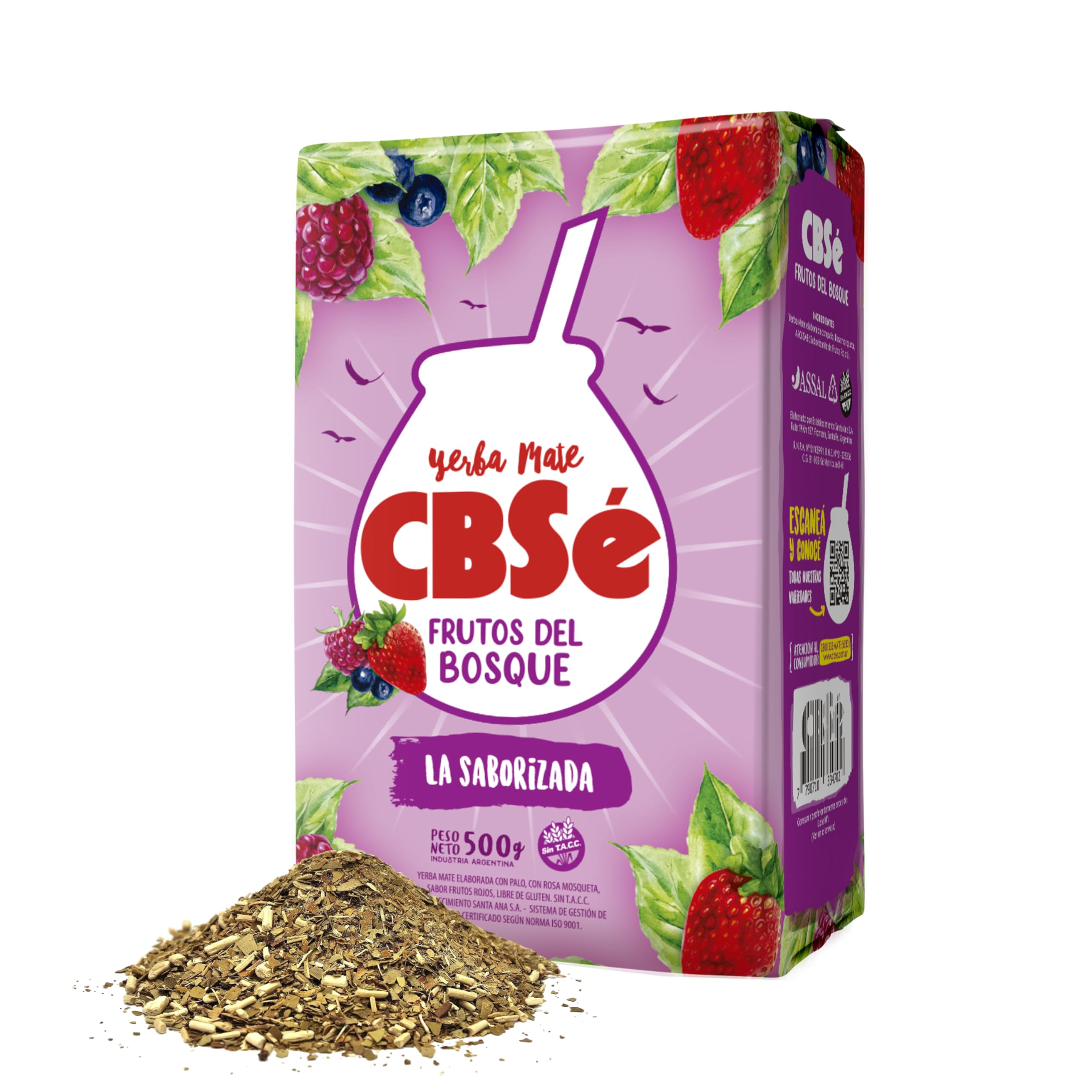 CBSé Yerba Mate Forest Fruits – Fruity Loose Leaf Yerba Mate Tea Blend, 500 g (1.1 lb), Naturally Caffeinated, Gluten‑Free.