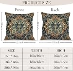 Boho Throw Pillow Covers 18x18 inch Set of 2,Boho Vintage Carpet Pattern Antique Ethnic Decor Double Sided Pattern Cushion Cover Soft Pillow Case Living Sofa Room Bed Square Pillow Cover