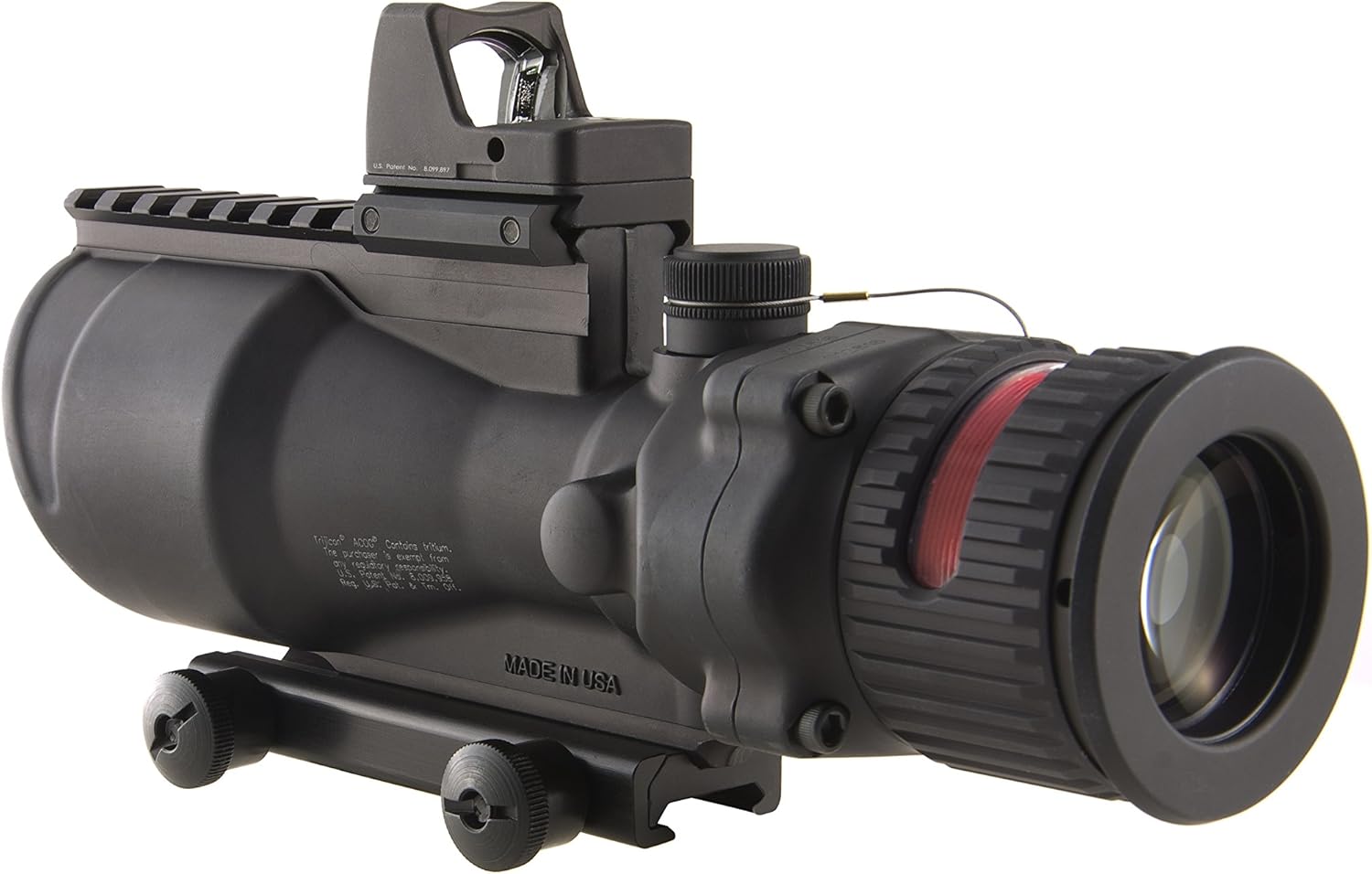Trijicon 6x48mm ACOG Dual Illumination Red Chevron .308 Ret Rail 6.5 MOA RMR 2 Sight TA75 Mount Black Optics