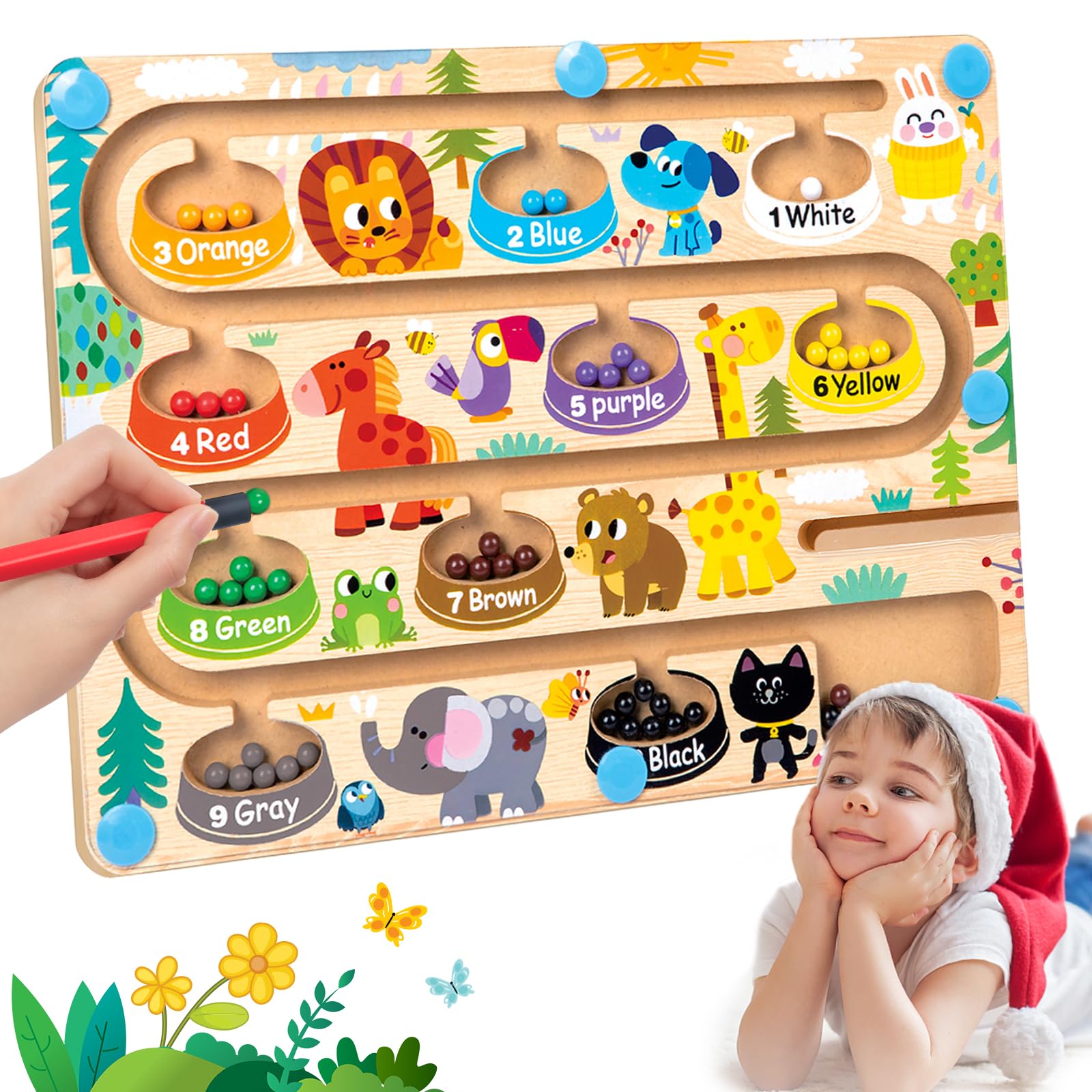 Juguete Montessori Laberinto Magnético – Aprende Números Y Colores Con Animales, Regalo Educativo Para Niños De 3 A 6 Años
