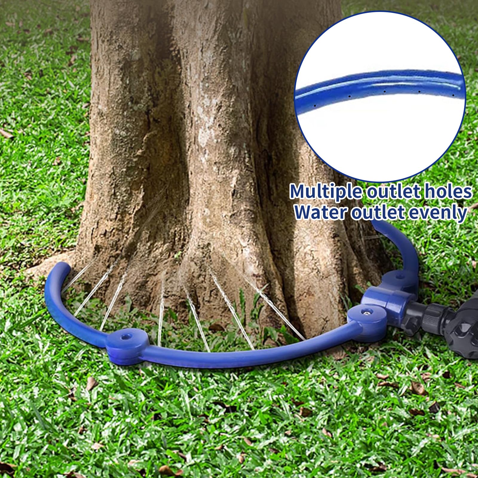 Sistema de riego de jardinería con anillo de agua de 360°, aspersores ajustables para patio con divisores de manguera en Y, sistema de riego por aspersor de césped para jardín, árboles nuevos