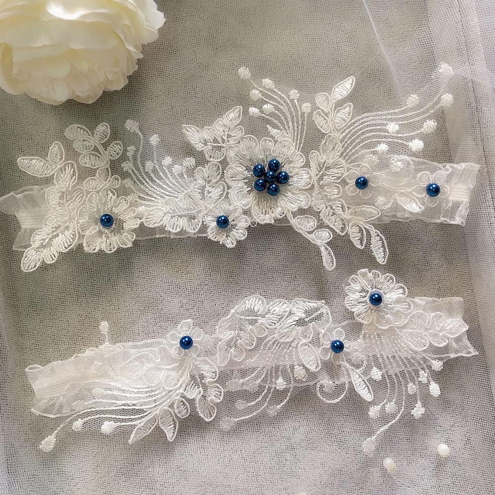Garters for Brides Wedding Garter Elasticated Soft Lace Pearl Garter Bridal Wedding Accessories Bride to be Gifts