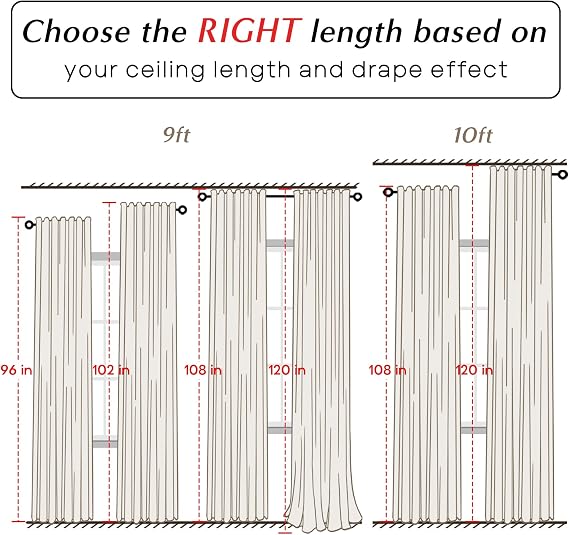 Light Beige Polished Blackout Curtains 96 Inch Long, Modern Elegant Look Pleated Drapes for Living Room Bedroom Floor to Ceiling or Track System Haning, 2 Panel Set