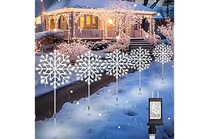Snowflake Lights Outdoor, 10 Large Snowflake Christmas Pathway Lights Outdoor