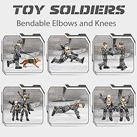 HAPTIME Army Men Action Figures with Weapons, Toy Soldiers for Boys, Plastic Army Toys for Boys 6-8, Birthday Gift for Military Collectors (6Pcs Gray)