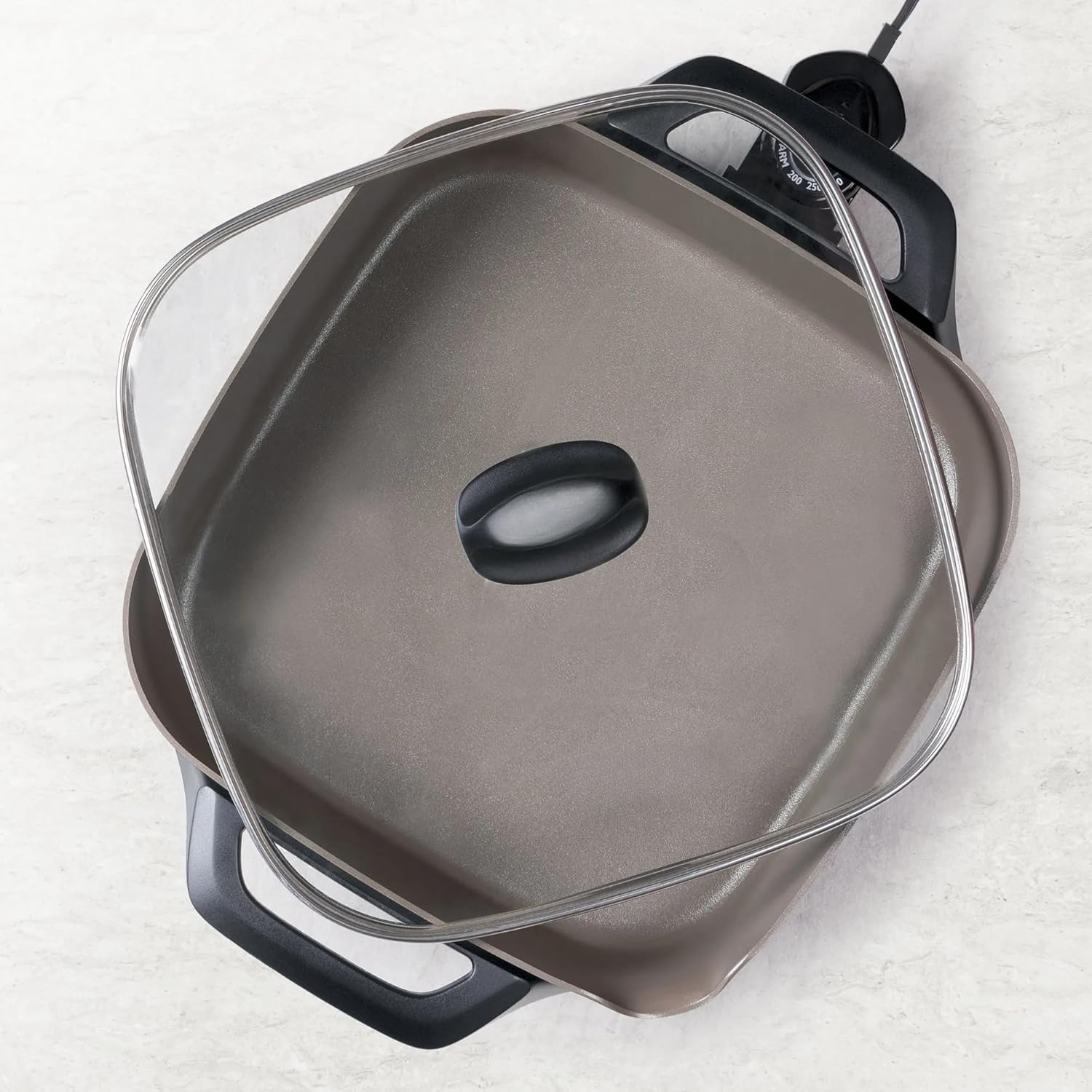 12-Inch Ceramic Electric Skillet with Glass Lid – Nonstick Electric Frying Pan, Adjustable Temperature Control, Even Heating, Easy-Clean Surface for Cooking, Frying & Sautéing